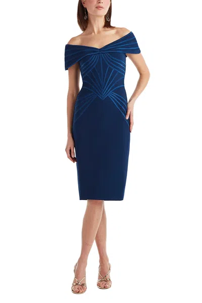 Tadashi Shoji Bos25683m Short Cocktail Evening Dress In Blue
