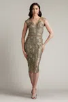 Tadashi Shoji Sequined Lace Knee-length Dress In Multi