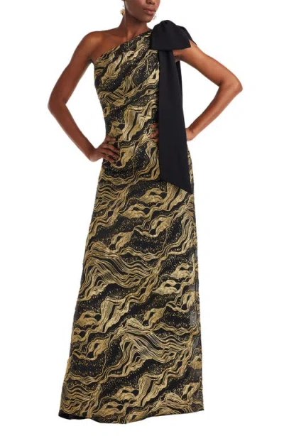 Tadashi Shoji Cjb25705l Long Formal Fitted Evening Dress In Brown