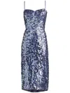 Tadashi Shoji Mikala Sequin Corset Back Midi Dress In Purple