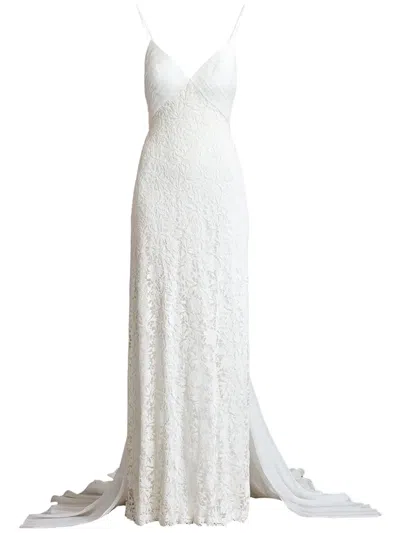 Tadashi Shoji Miramar Lace Bridal Gown In White