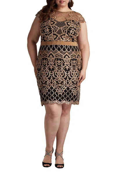 TADASHI SHOJI PLUS MIRANDA SEQUIN EMBROIDERED DRESS