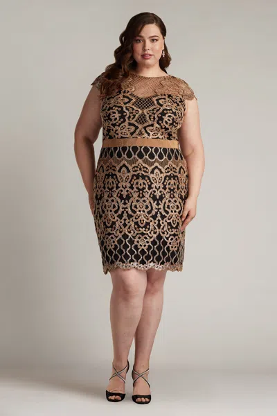 Tadashi Shoji Miranda Sequin Embroidered Dress In Brown