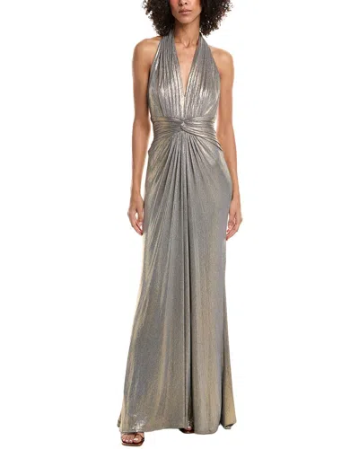 TADASHI SHOJI TADASHI SHOJI MONA METALLIC HALTER GOWN