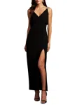 Tadashi Shoji Mora Pearl Strap Blouson Midi Dress