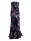 Tadashi Shoji Morwenna Floral-print Strapless Gown