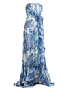 Tadashi Shoji Morwenna Floral Print Ruffle Gown