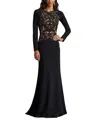 Tadashi Shoji Cim25396l Long Formal A Line Mother Of The Bride Dress In Black