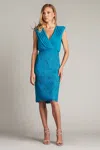 Tadashi Shoji Newell Embroidered Blouson Dress In Blue