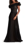 Tadashi Shoji Off The Shoulder Lace Bodice Gown