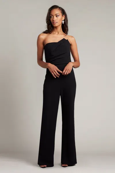 Tadashi Shoji Official Online Boutique Allen Draped Crepe Jumpsuit In Black