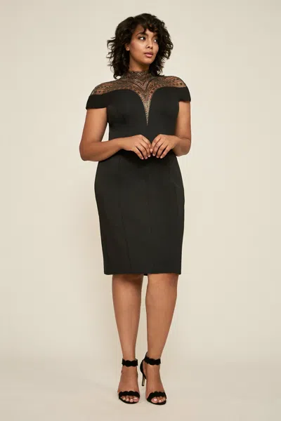 Tadashi Shoji Official Online Boutique Asher Neoprene Dress In Black