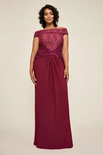Tadashi Shoji Official Online Boutique Aurelia Jersey Gown In Red