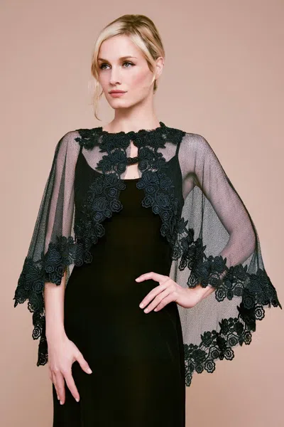 Tadashi Shoji Official Online Boutique Berio Lace & Mesh Capelet In Green