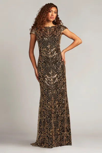 Tadashi Shoji Official Online Boutique Bijou Allover Embellished Gown In Green