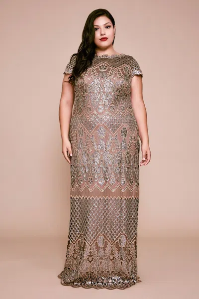 Tadashi Shoji Official Online Boutique Faris Sequin Embroidered Gown In Multi