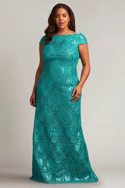 Tadashi Shoji Official Online Boutique Fisher Sequin Embroidered Gown In Caribbean