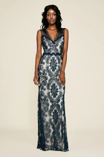 Tadashi Shoji Official Online Boutique Gibson Corded Lace Gown In Black