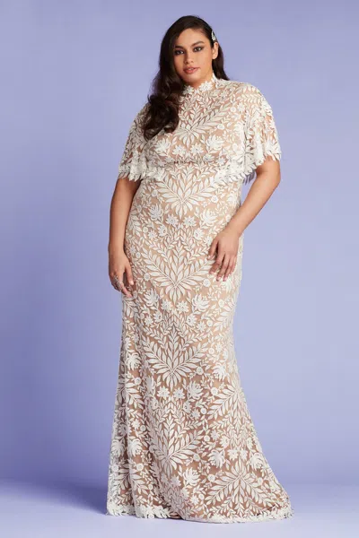 Tadashi Shoji Official Online Boutique Glinda High Neck Gown In Nude