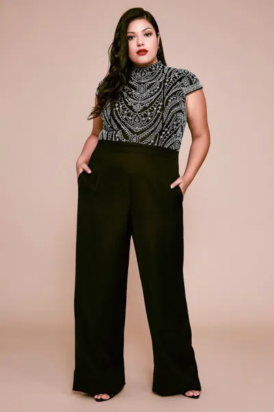 Tadashi Shoji Official Online Boutique Kiri Dotted Embroidered Jumpsuit In Blue