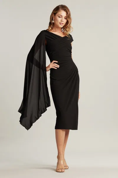 Tadashi Shoji Official Online Boutique Masson Cape Sleeve Dress In Black