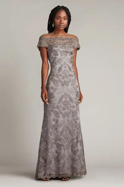 Tadashi Shoji Official Online Boutique Maura Gown In Dark Pearl