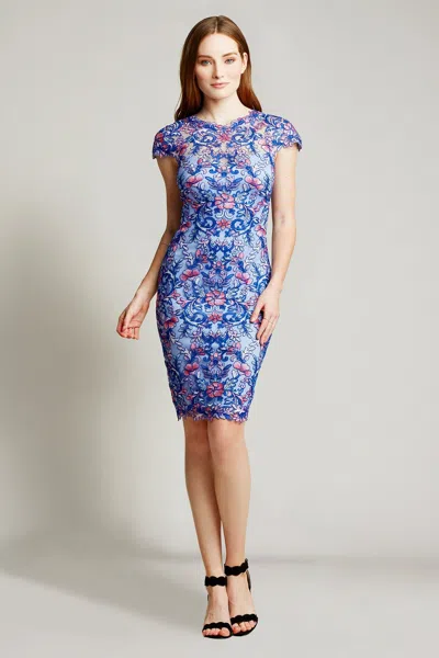 Tadashi Shoji Official Online Boutique Miho Garden Dress In Blue