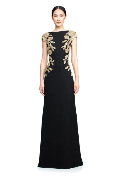 Tadashi Shoji Official Online Boutique Mino Gown In Black