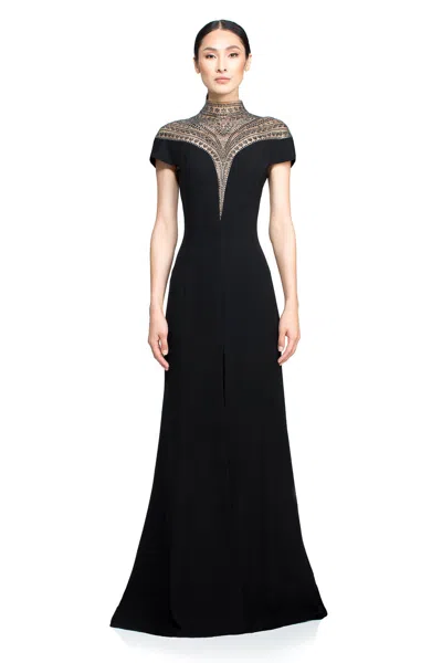 Tadashi Shoji Official Online Boutique Piper Gown In Black