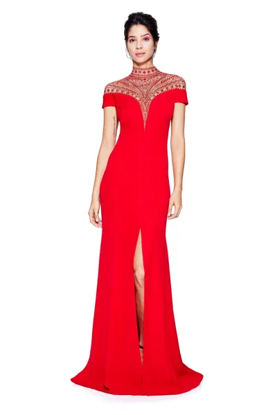 Tadashi Shoji Official Online Boutique Piper Gown In Red
