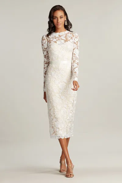 Tadashi Shoji Official Online Boutique Rachelle Embroidered Tulle Midi Dress In White