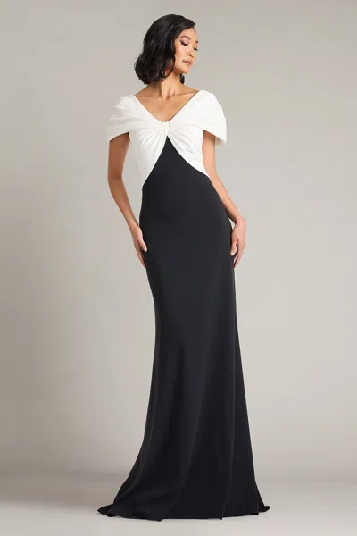 Tadashi Shoji Official Online Boutique Rafner Twist Neck Gown In Multi