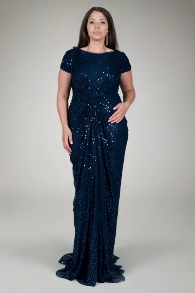 Tadashi Shoji Official Online Boutique Red Carpet Sequin Gown In Blue