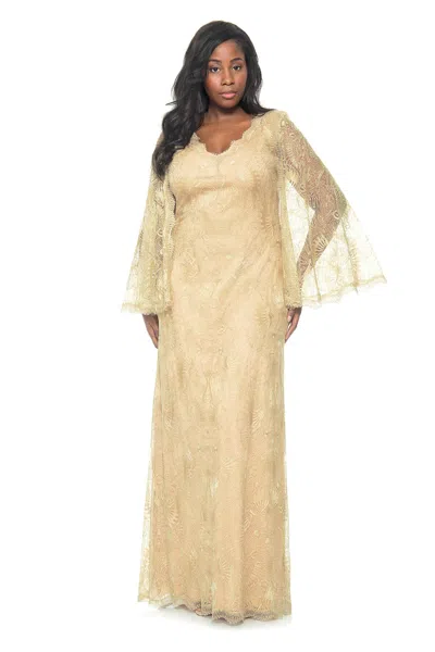 Tadashi Shoji Official Online Boutique Veery Gown In Yellow