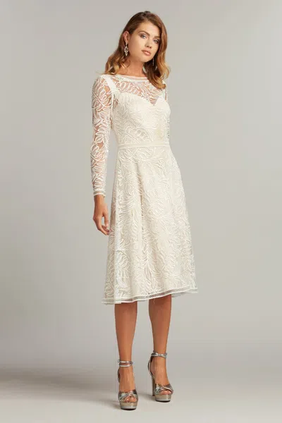 Tadashi Shoji Official Online Boutique Zera Fit-and-flare Midi Dress In White