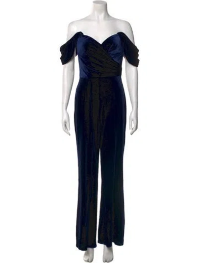 Pre-owned Tadashi Shoji Off-the-shoulder Jumpsuit In Multi