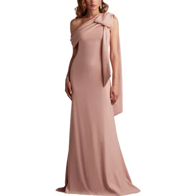 TADASHI SHOJI TADASHI SHOJI ONE-SHOULDER CREPE COLUMN GOWN