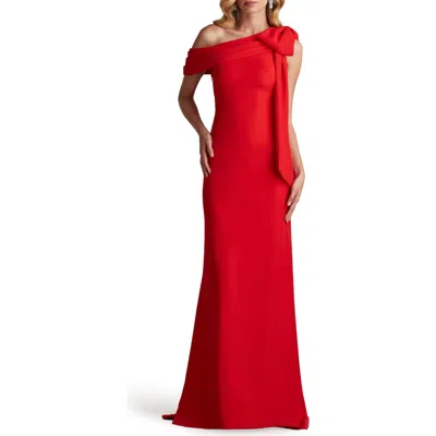 TADASHI SHOJI TADASHI SHOJI ONE-SHOULDER CREPE COLUMN GOWN