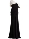 Tadashi Shoji One-shoulder Draped Crepe Gown In Black