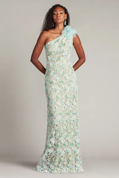 Tadashi Shoji One-shoulder Fitted Gown In Multi
