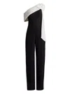 Tadashi Shoji Bow One-shoulder Crepe Jumpsuit