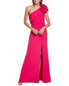 Tadashi Shoji One Shoulder Solid Gown In Pink