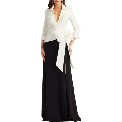 Tadashi Shoji Oversize Bow Sheath Gown In Multi