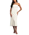 Tadashi Shoji Back Bow Strapless Midi Dress In Ivory