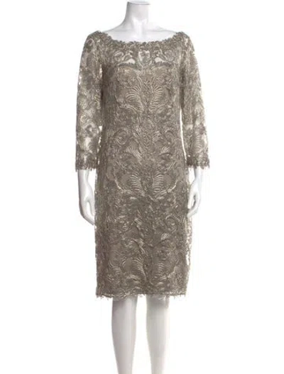 Pre-owned Tadashi Shoji Patterned Knee-length Dress In Neutral