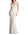 Tadashi Shoji Pippa Embroidered Tulle Strap Gown In Ivory