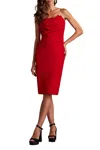 Tadashi Shoji Strapless Crepe Cocktail Sheath Dress In Red