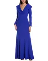 Tadashi Shoji Pleated Bodice Gown In Blue