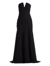 Tadashi Shoji Pleated Strapless Maxi Dress In Black