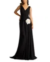 Tadashi Shoji Textured Crepe Sleeveless Gown In Black